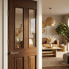 Internal 1 Light Victorian Door in Fully Finished Walnut - detail view