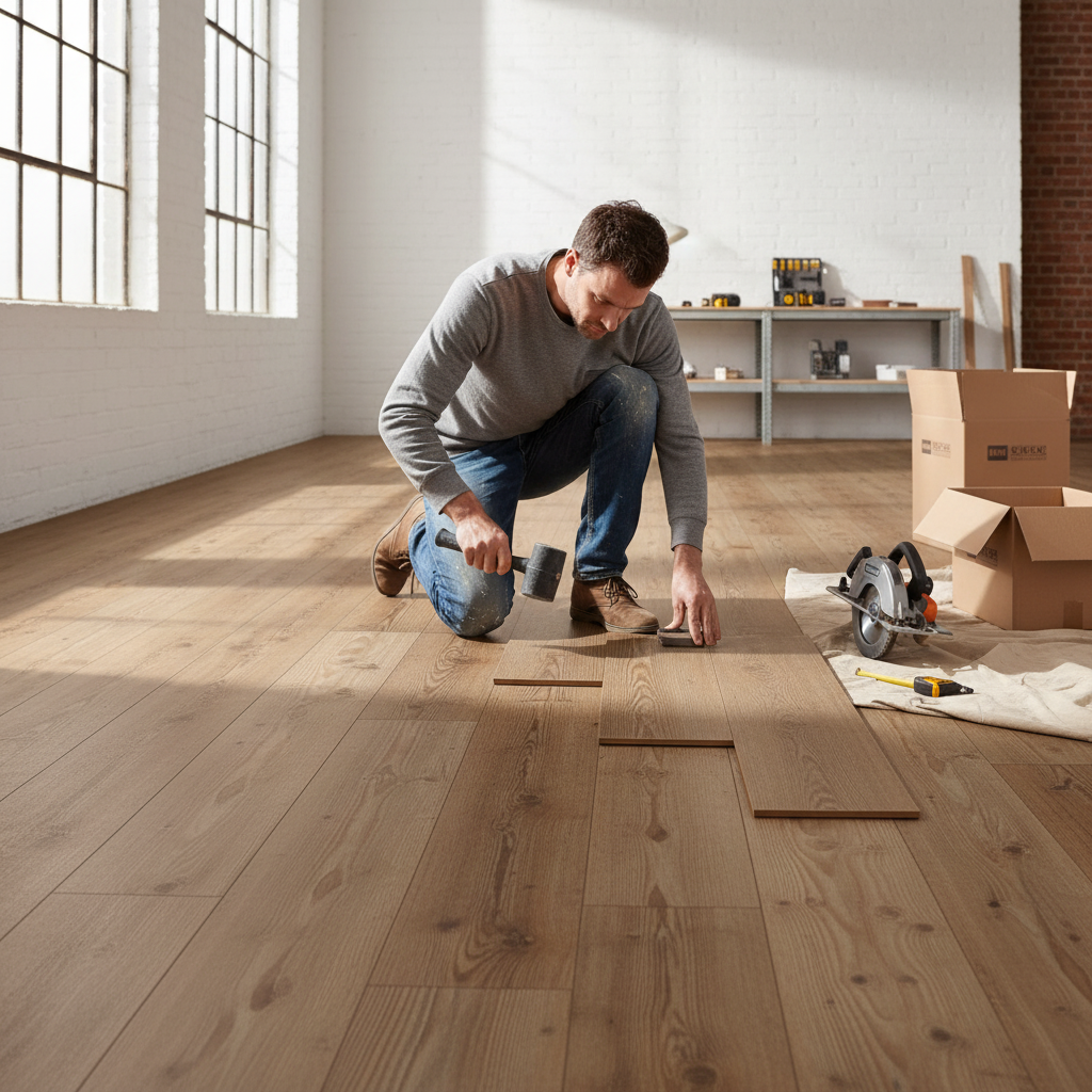 Premium 8mm Laminate Flooring - Natural Pine Look with Water-Resistant Surface for Class and Comfort