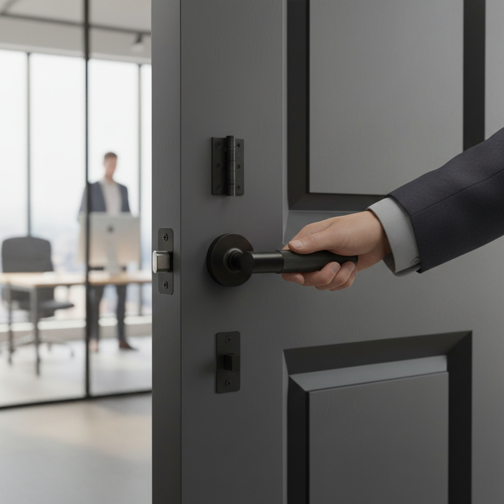 Premium Matt Black Door Handle Pack with Lever Latch, Bathroom, and Mortice Lock Options for Modern Interiors