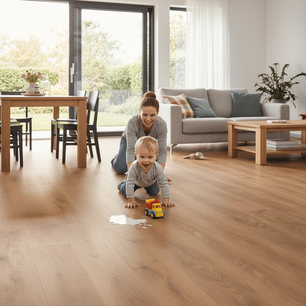 Premium 8mm Laminate Flooring with Water-Resistant Surface for Humid Areas - High-Quality Professional Grade for Industrial and Commercial Applicat...