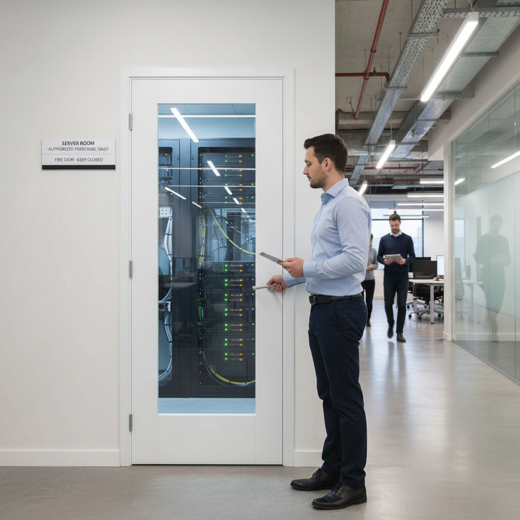 Premium Internal Primed Pattern 10 Clear Glass FD30 Fire Door with Solid Core Construction and Lifetime Guarantee - Image 2