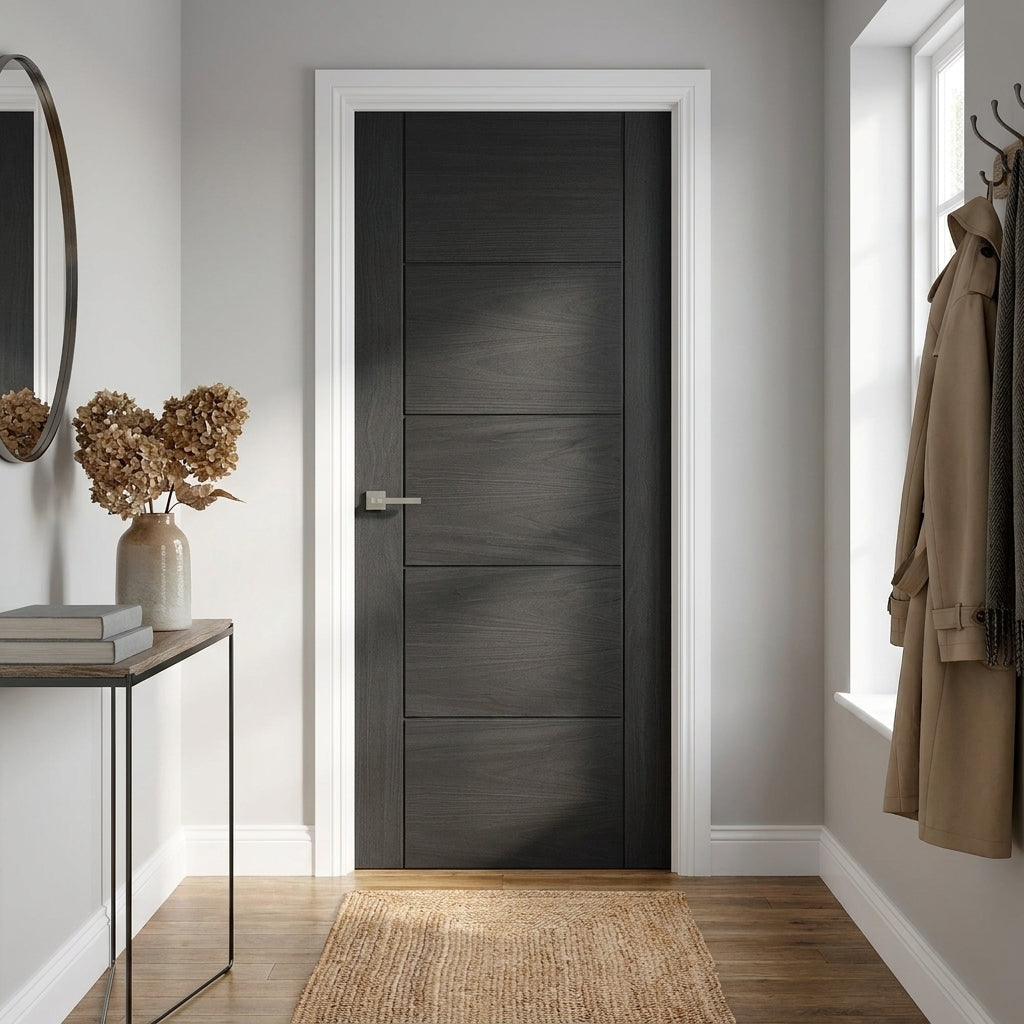 Internal Black Oak Parma Door, Fully Finished, Solid Engineered Core