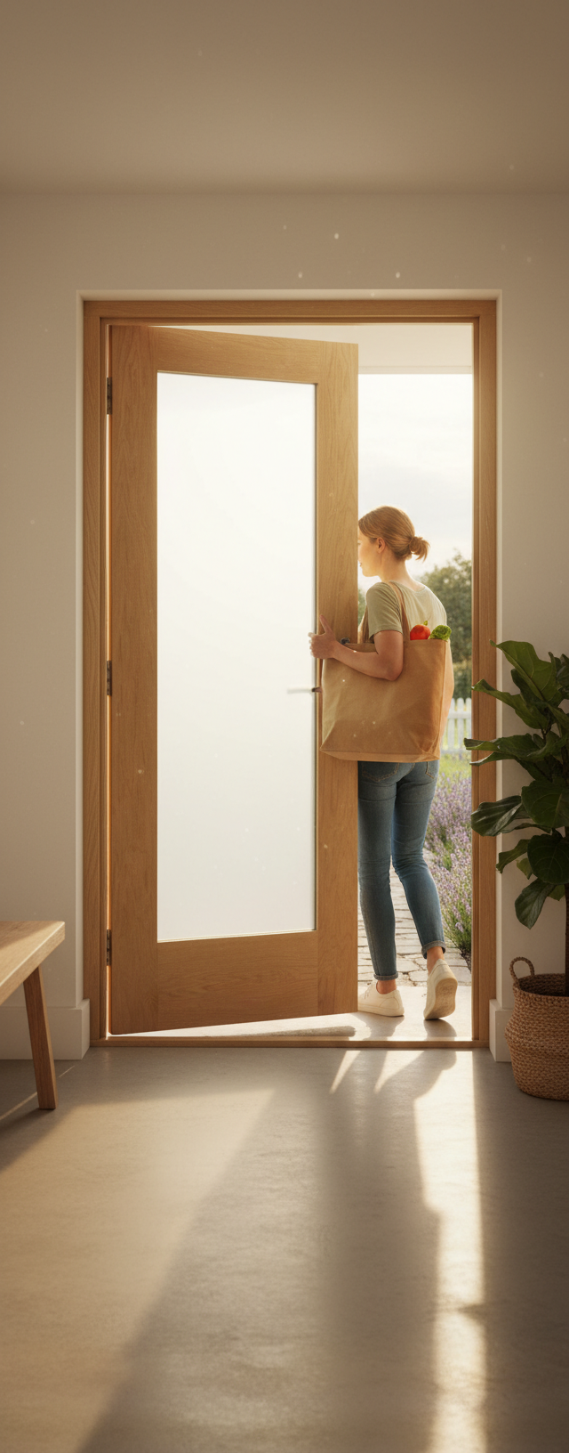 Premium Oak Pattern 10 External Door with Double Glazed Unit for Maximum Light Flow
