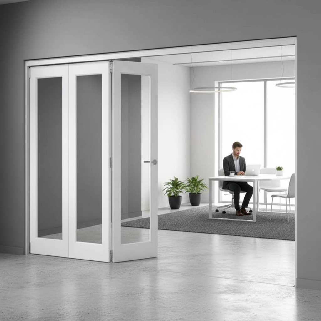 Premium 12ft Internal White Folding Bifold Set with Engineered Core for Stability and Easy Assembly