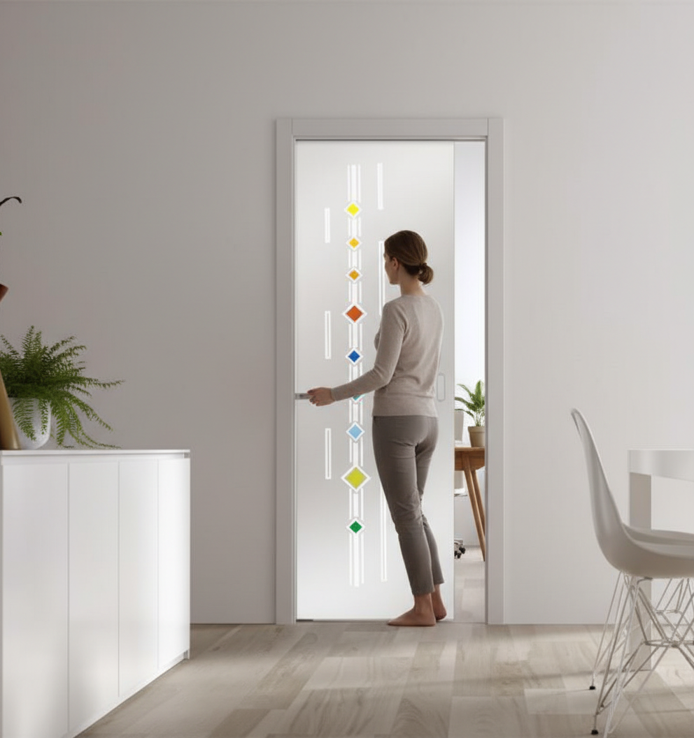 Premium Frameless Satin Glass Door System with 100mm Jambs and Glass Ball Handle