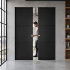 Premium 3 Panel Double Flush Pocket Door Set - Space-Saving Design with No Bottom Track and 15-Year Guarantee