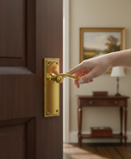 Premium Georgian Scroll Lever Door Handle Set with Rope Design, Fire Door Rated, Available in Lock, Latch, and Bathroom Configurations