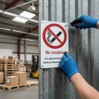 Premium No Smoking Door Sign in Satin or Bright Stainless Steel Finish with 10 Year Guarantee