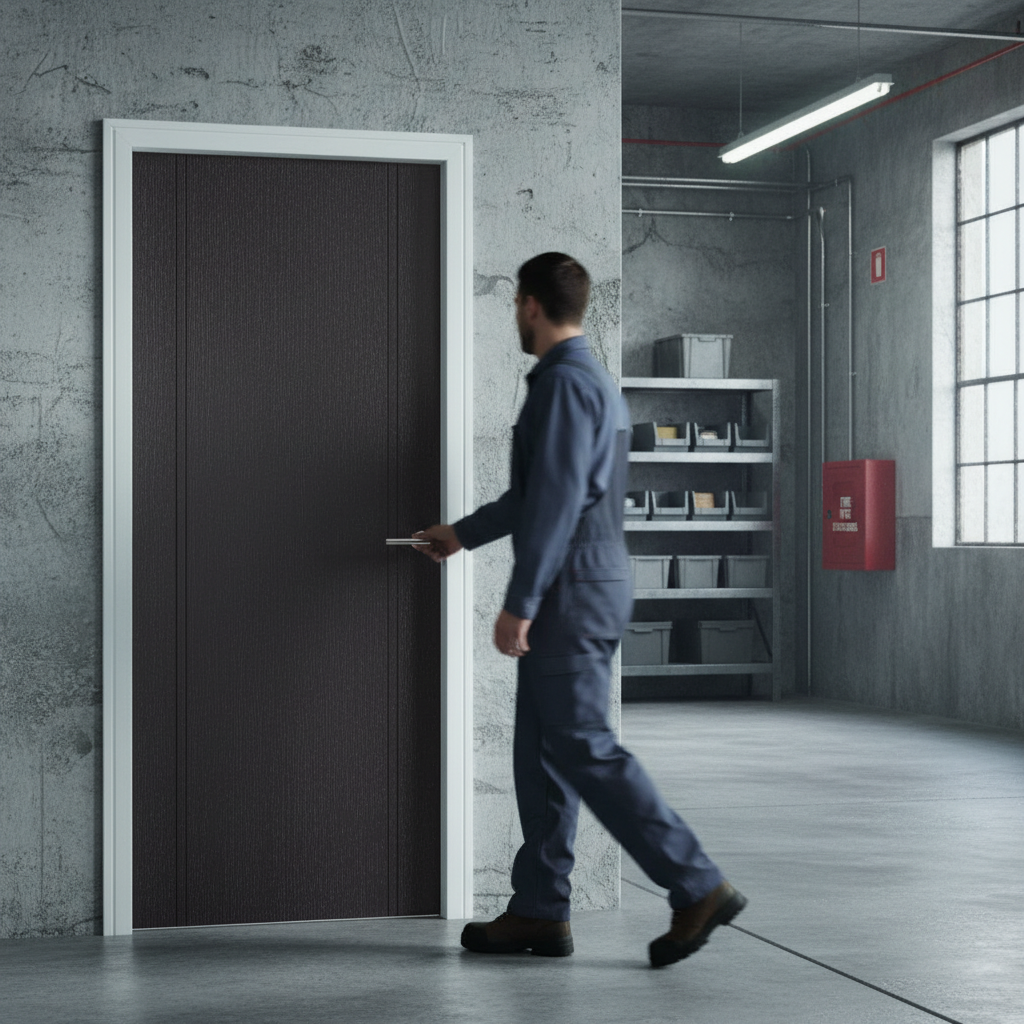 Premium Black Laminate Internal Door with Solid Core and Contemporary Design Features