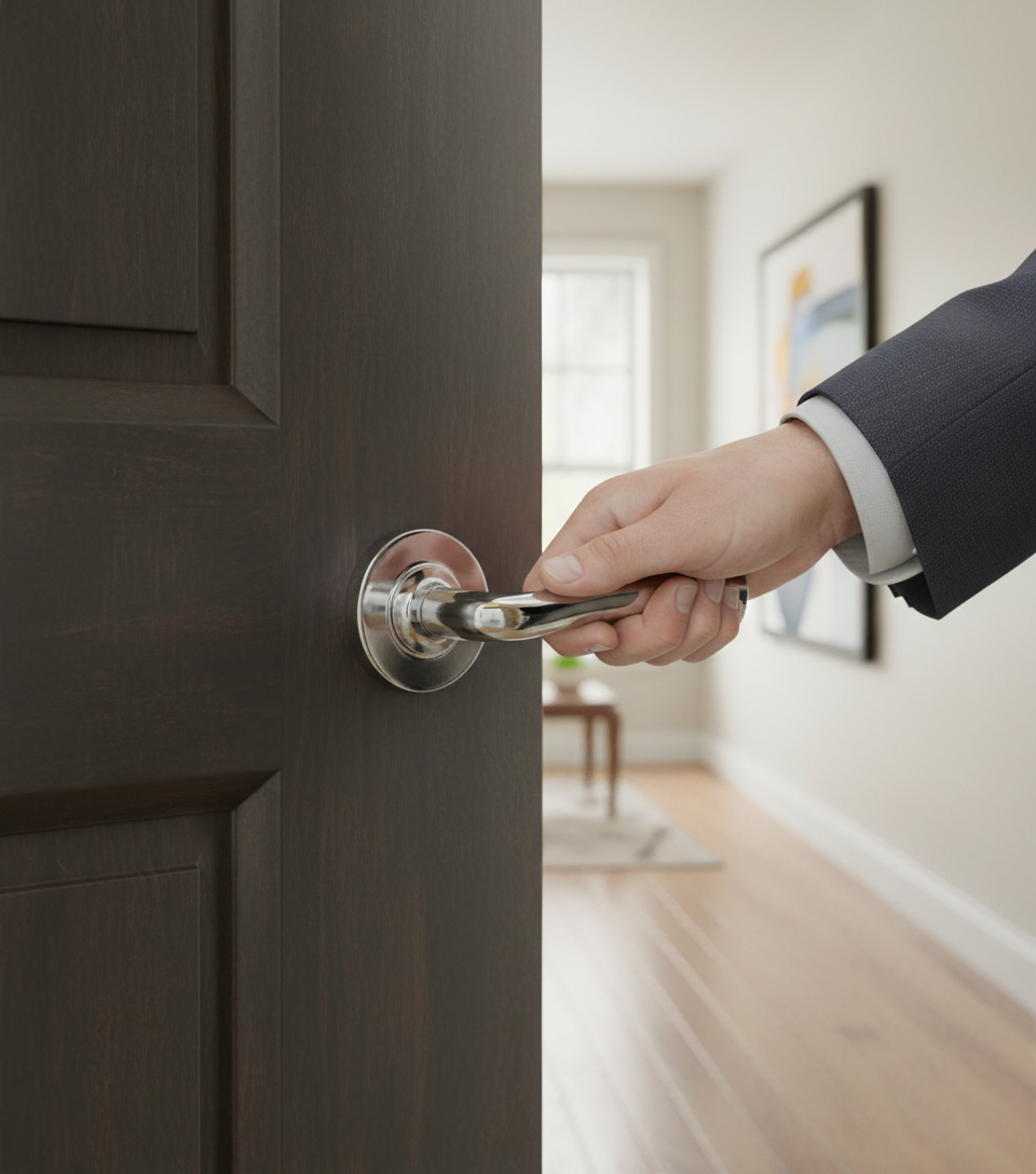 Premium Lever on Round Rose with 2 Part Screw for Easy Installation and Enhanced Durability