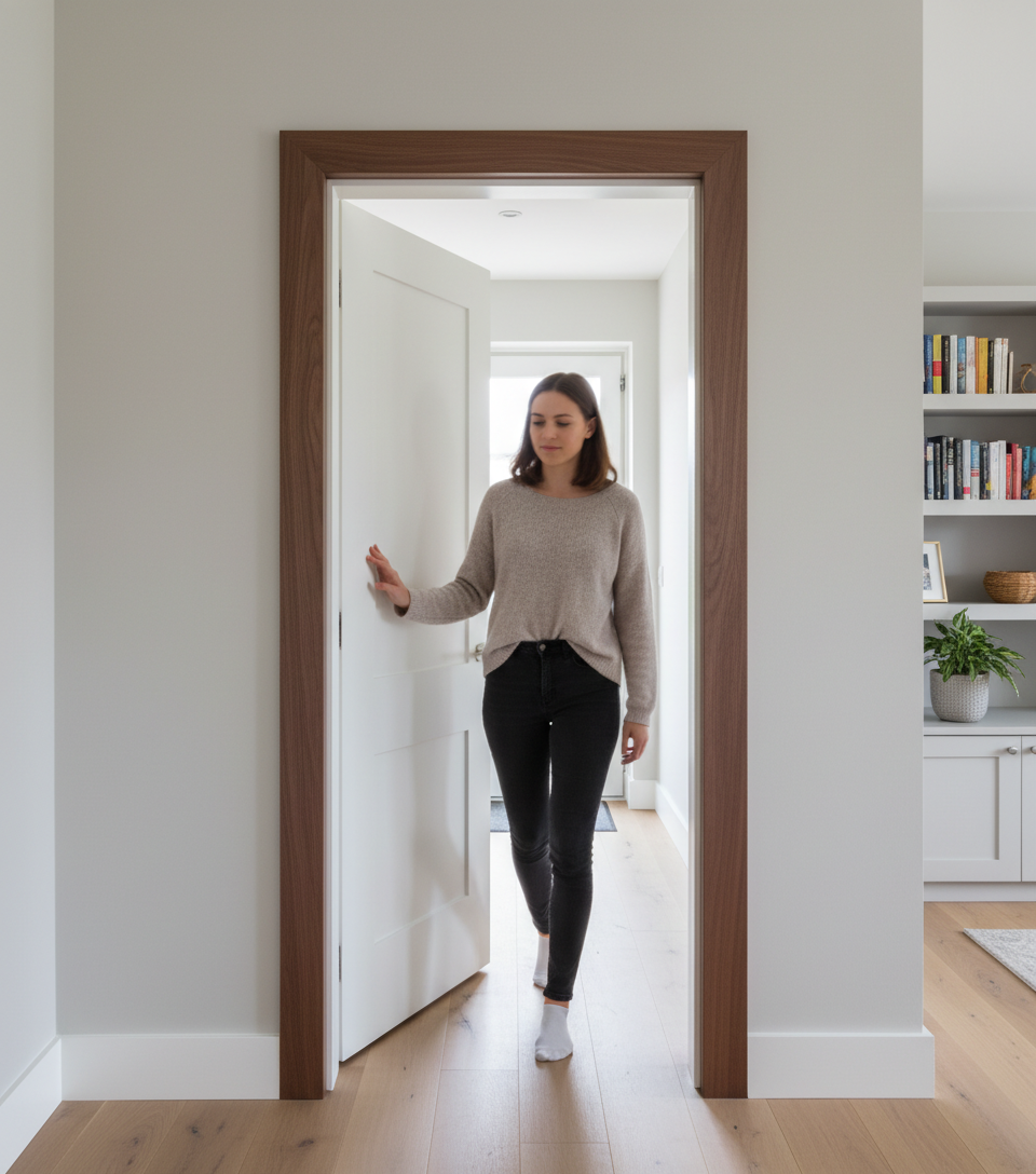 Premium Walnut Modern Profile Architrave Prefinished 2.2m Length for Doors - High-Quality Professional Grade for Industrial and Commercial Applicat...