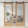 Premium 1 Light Oak Double Doors with Top Mount Track System for Smooth Operation and Stylish Finish