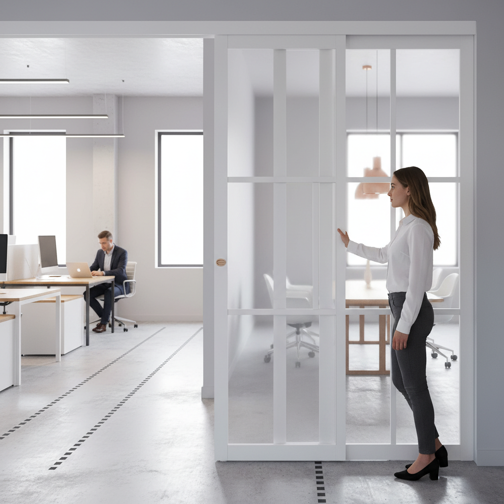 Premium Industrial Style Glazed Pocket Door Set with Galvanised Steel Frame and Adjustable Jamb Options