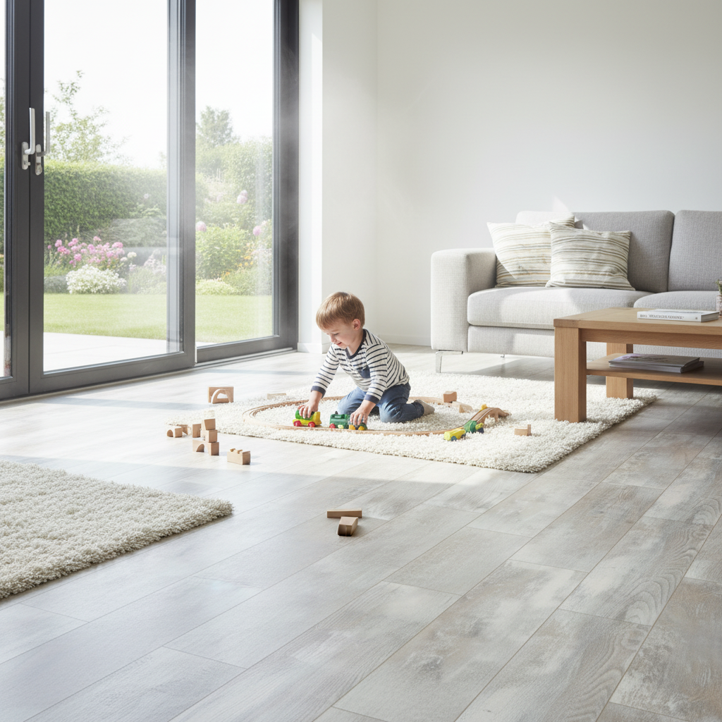 Premium 10mm Laminate Flooring with Water-Resistant Surface for Kitchens and Bathrooms - Natural Wood Imitation in Various Colors