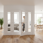 Premium Clear Glazed Room Divider with Matching Demi Panels and Universal Frame - Customizable Sizes Available