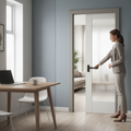 Premium White Primed Internal Pocket Door Set with Ocean Glass Panel for Modern Interiors