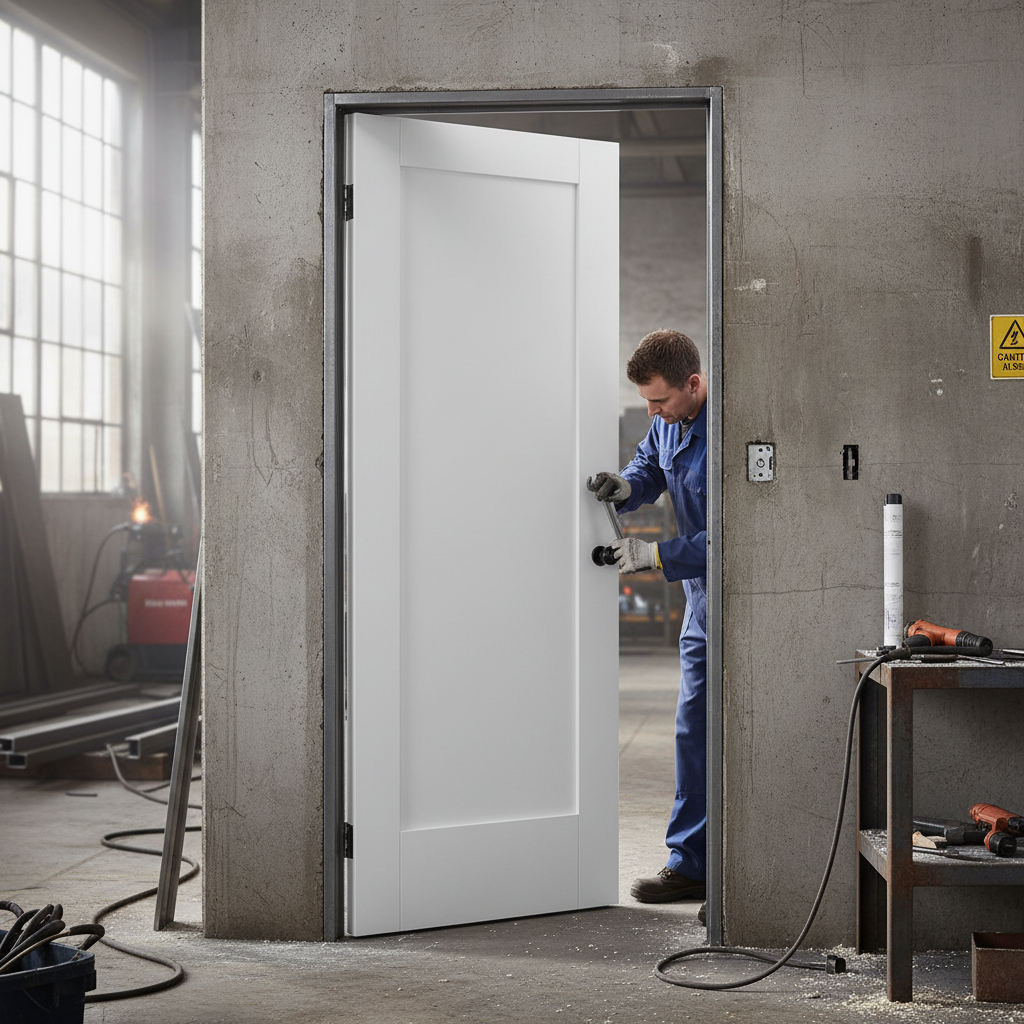 Premium Shaker Style Pattern 10 White Primed Fire Door - FD30 Fire Rated with Engineered Construction and Custom Size Options