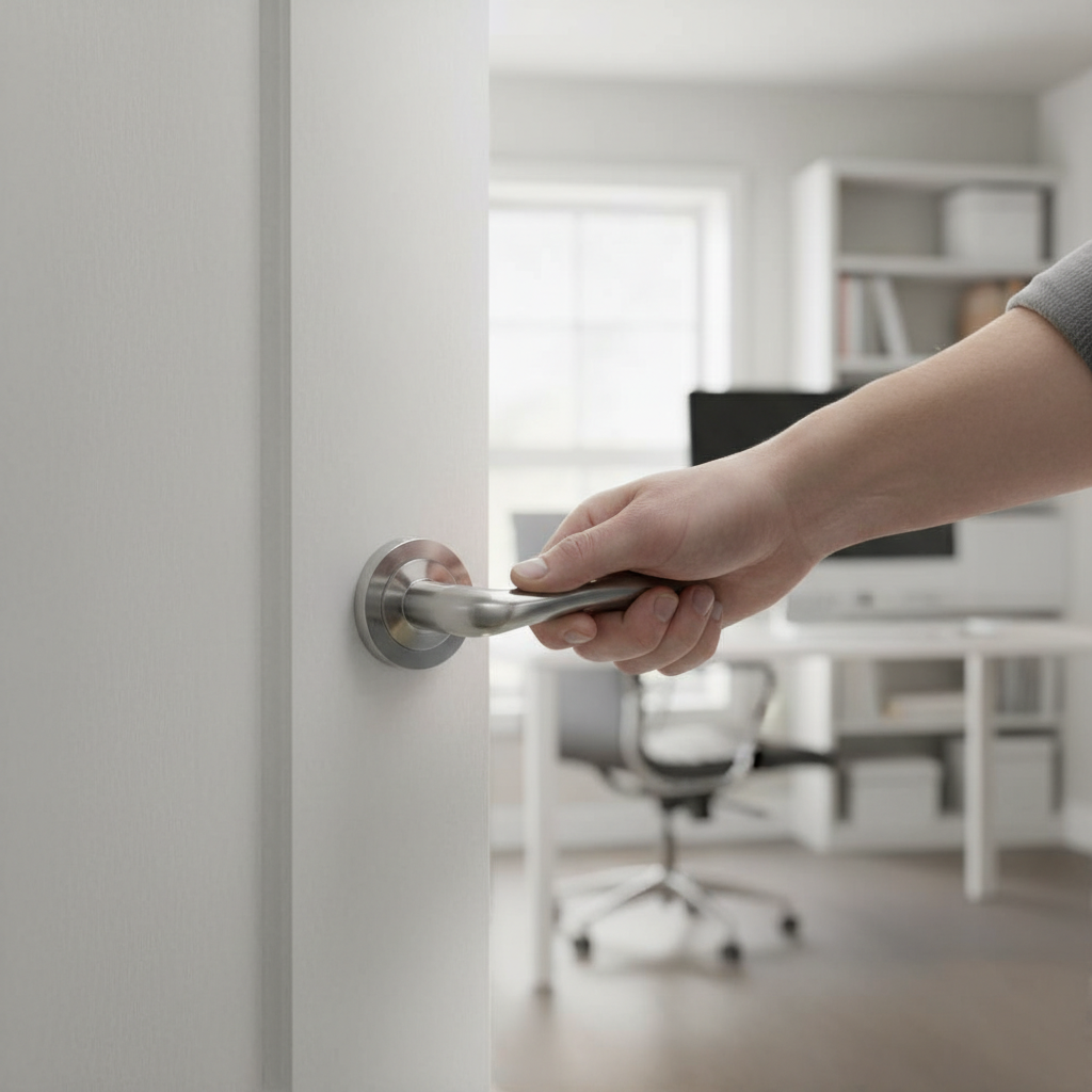 Premium Satin Chrome Door Handle Pack with Curved Lever and 10-Year Guarantee - Available in 7 Finishes