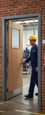 Premium Unfinished FD30 Internal Fire Door with Pyroguard Wired Glass, Solid Core Construction and 30 Minute Fire Rating