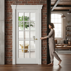 Premium Internal White Glazed Door with 15 Clear Glass Panes and Engineered Core for Modern Interiors