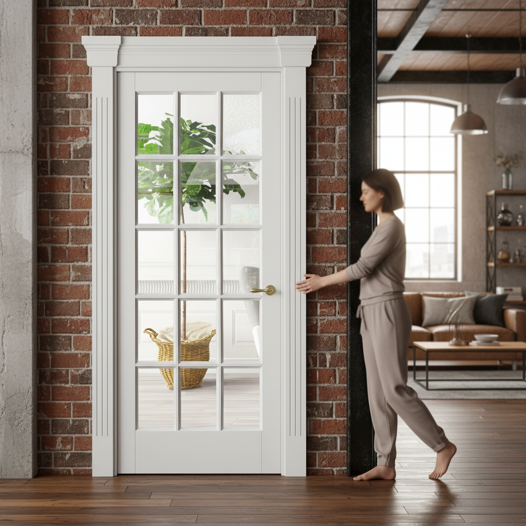 Premium Internal White Glazed Door with 15 Clear Glass Panes and Engineered Core for Modern Interiors