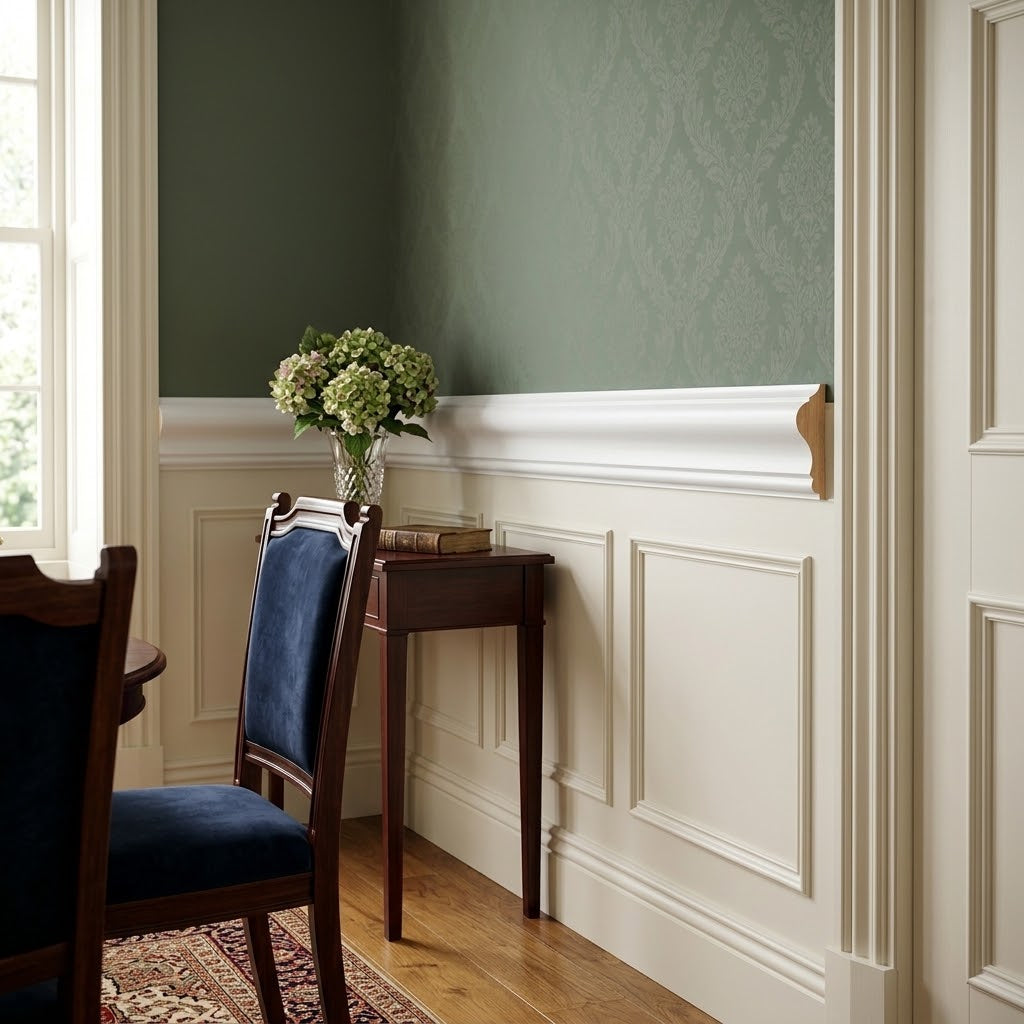 White Painted Chair Moulding 2.4m Length 18mm x 67mm