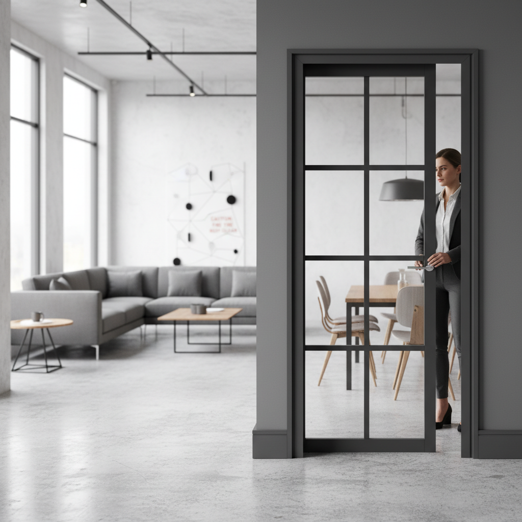 Premium Extra Slim Fire Rated Pocket Door System with Galvanised Steel Frame and 30-Minute Fire Rating