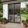 External Sliding Patio Door in Matt Grey Aluminium with Clear Toughened Glass