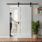 Premium Internal Shaker 4 Panel Sliding Door with Black Top Mounted Kit for Elegant Home Interiors