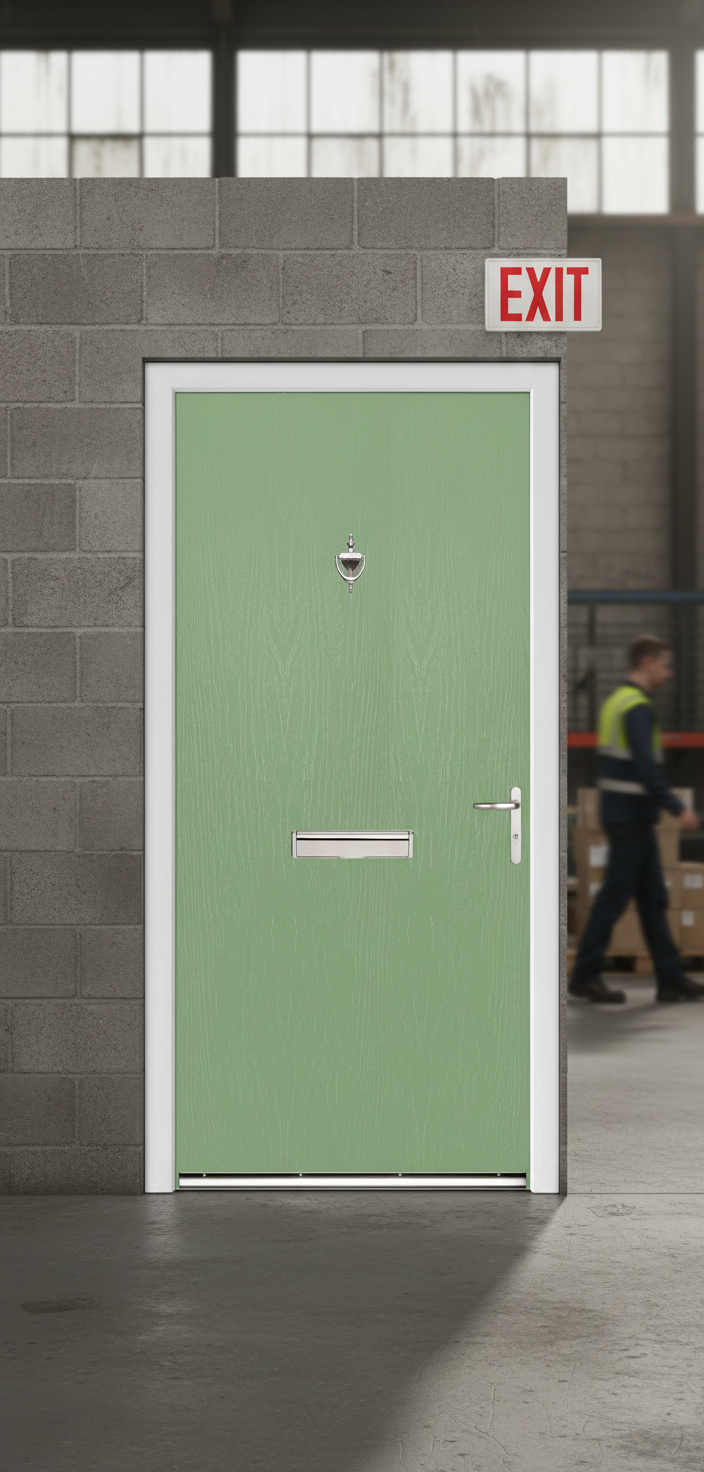 Premium Flush External Fire Door Set with Solid-Core Design, Fire Resistance, and Versatile Color Options