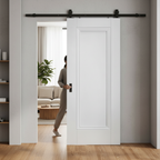Premium White Internal Primed Elegance Lancaster 1 Panel Sliding Door with Black Top Mounted Mechanism for Modern Interiors