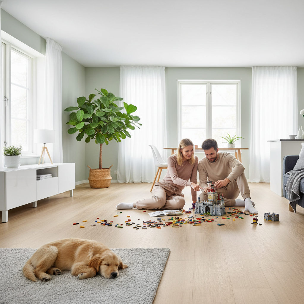 Premium 5mm Embossed Rigid Core Vinyl Flooring with Water-Proof Seal and Built-In Cork Underlay for Enhanced Comfort and Durability