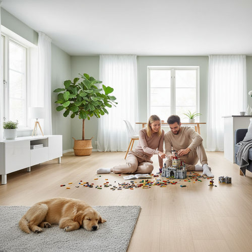 Premium 5mm Embossed Rigid Core Vinyl Flooring with Water-Proof Seal and Built-In Cork Underlay for Enhanced Comfort and Durability - Image 2