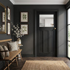 Internal Oak Door Fully Finished 1930s DX 3 Panel with 1 Light Clear Glass