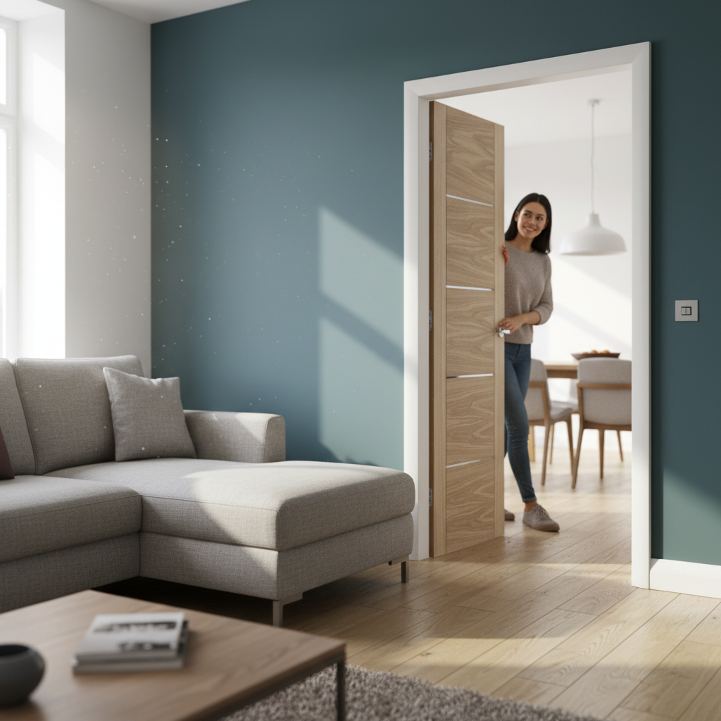 Premium Custom Made Oak Internal Door with Engineered Construction and Fire Rating