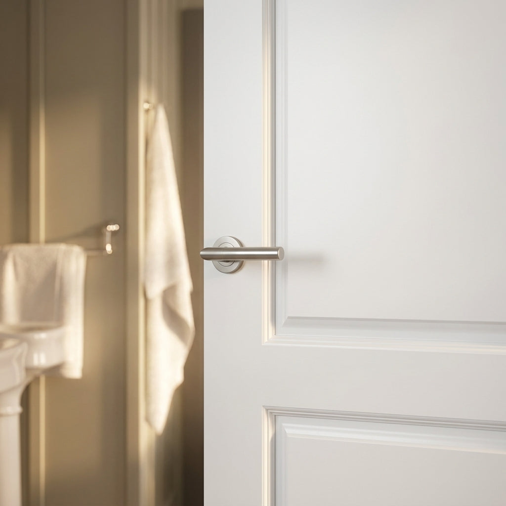 White Internal Fully Finished Smooth 2 Panel Lifestyle Moulded Door - detail view