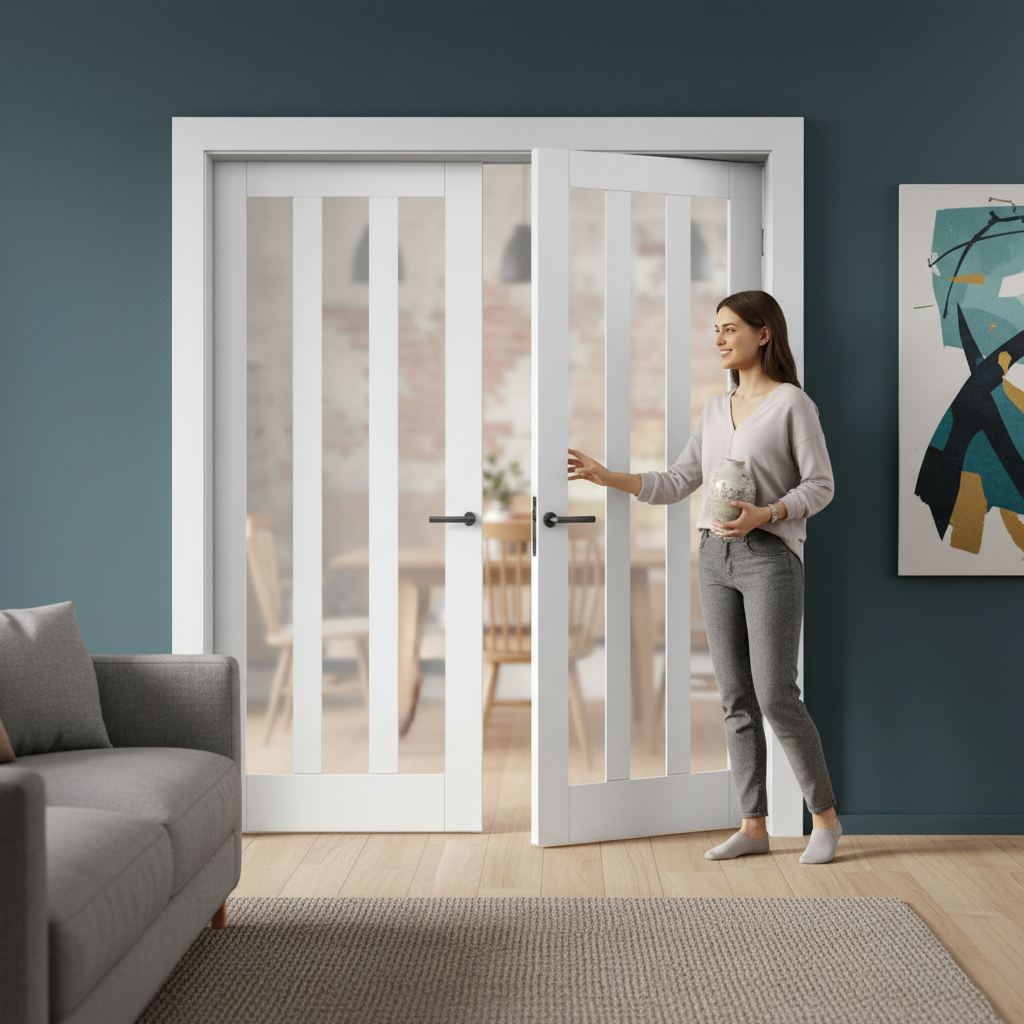 Premium Internal White Primed Ashton 3 Light Obscure Glass Pair Door for Enhanced Privacy and Natural Light