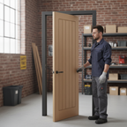 Premium Fully Finished Oak Internal Fire Door with 5 Panels, Engineered Construction, and FD30 Certification for Enhanced Safety