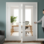 Premium Internal White Primed Pattern 20 French Doors with Clear Safety Glass for Contemporary Design