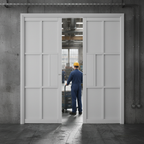 Premium Double Pocket Door Set with Galvanised Steel Frame and Timber Lining Kit for Seamless Installation