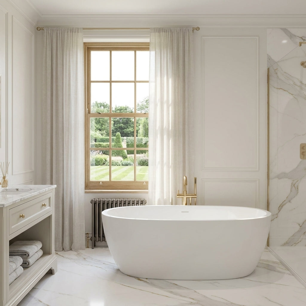 PVC Gloss Waterproof Wall Panelling Marble Gold 2400mm x 1000mm