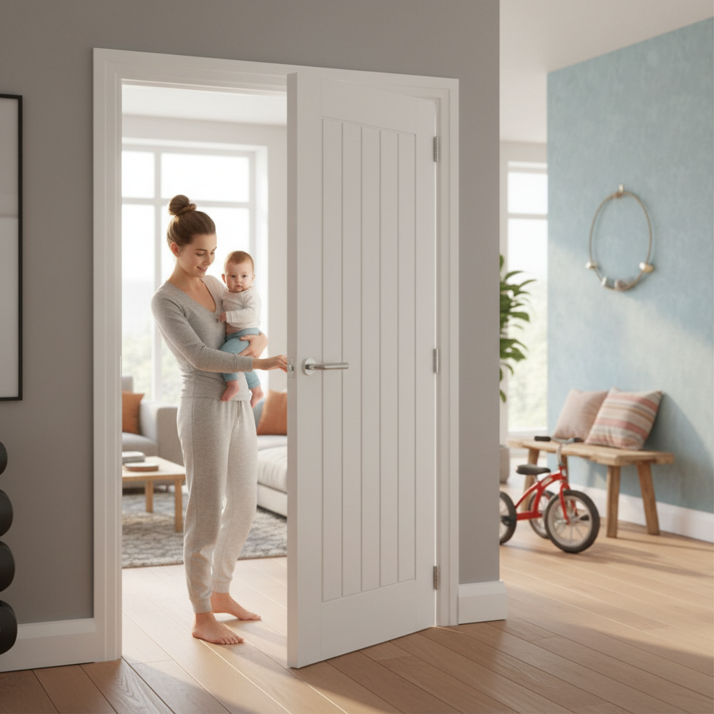 Premium White Primed Internal Door with Engineered Construction for Strength and Versatile Design