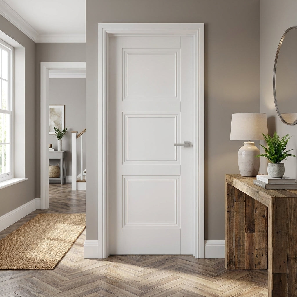 Internal White Primed Elegance Ripley Door - Solid Engineered Timber Core 30mm