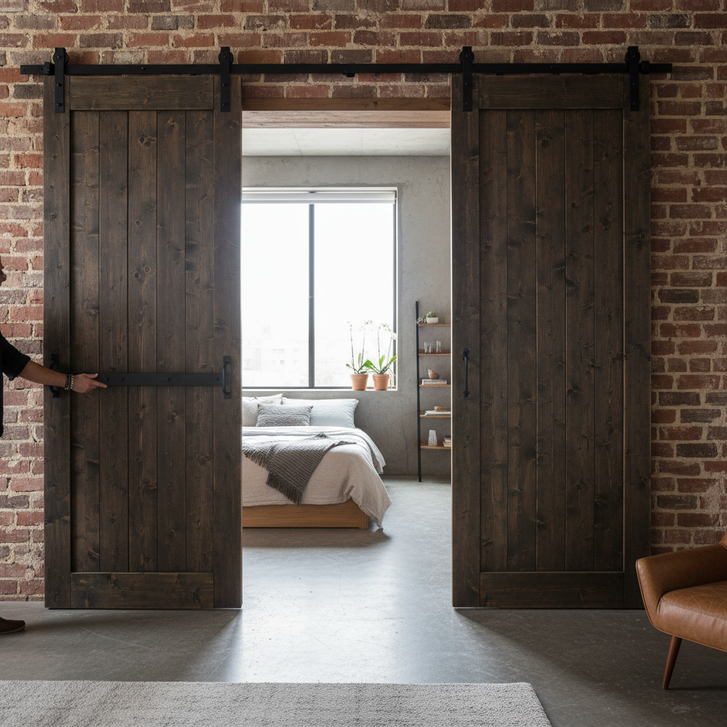 Heavy Duty Top Hung Sliding Barn Door Track - Matt Black Finish for Doors up to 100kg and 1000mm Width - Image 2