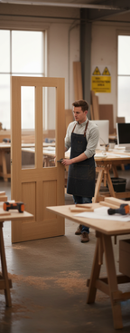 Premium Victorian Shaker Clear Glazed Door with Engineered Construction and A-Grade Oak Veneer for Enhanced Home Decor