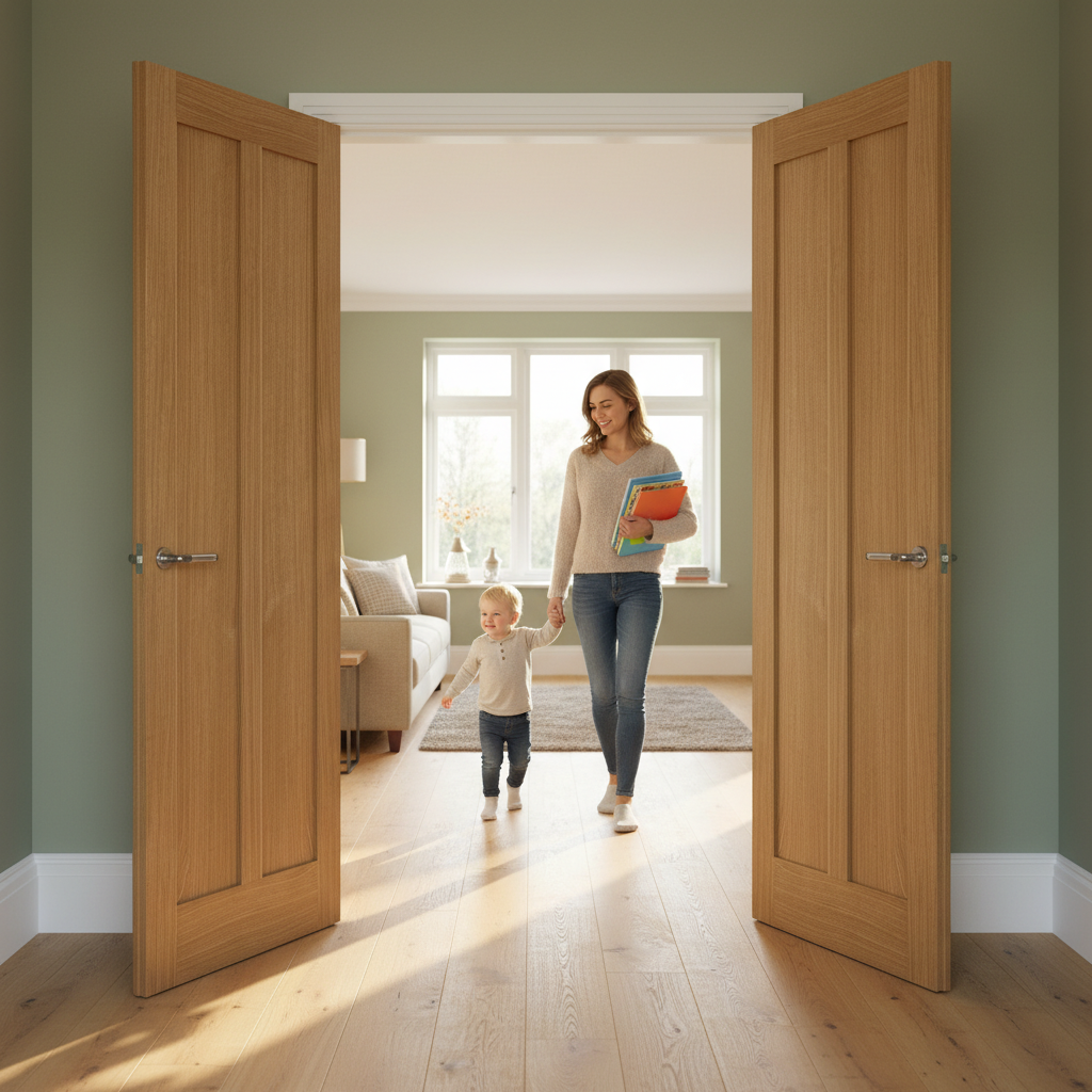 Premium 2 Panel Internal Door - Solid Engineered Core, Unfinished for Customization, Elegant Shaker Style