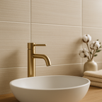 Urban Textured Cream Matt Porcelain Wall and Floor Tile - detail view