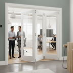 Premium Clear Glazed Room Divider with Top Hung System and Custom Configurations for Flexible Space Management