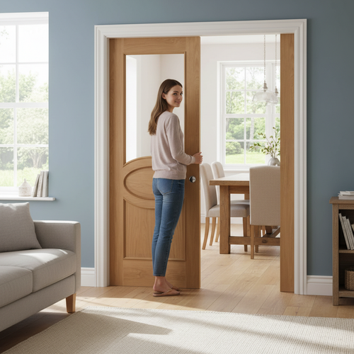 Custom Made Premium Clear Glazed Oak French Doors with Elegant Design and Bespoke Sizes