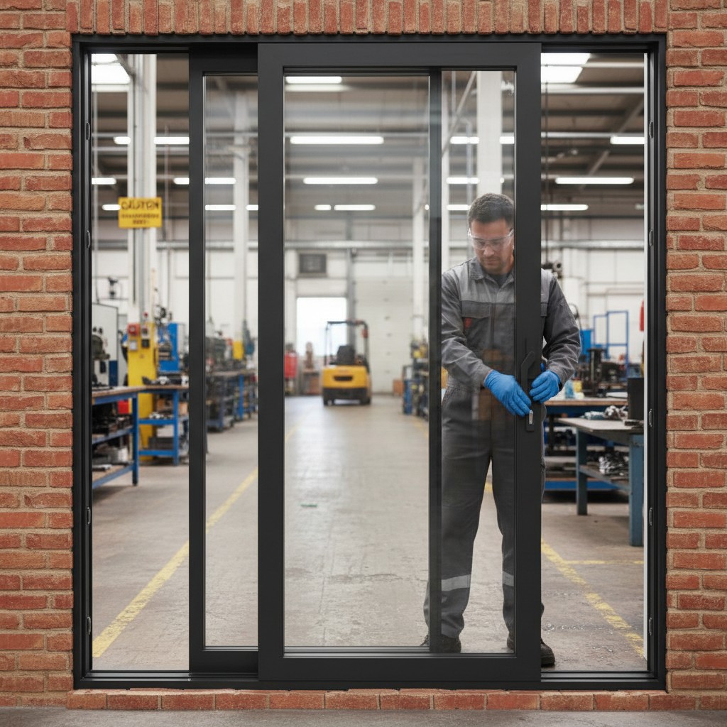 Premium 8ft Grey Aluminium Sliding Doors with Multi Point Locking System and Double Glazing for Enhanced Natural Light